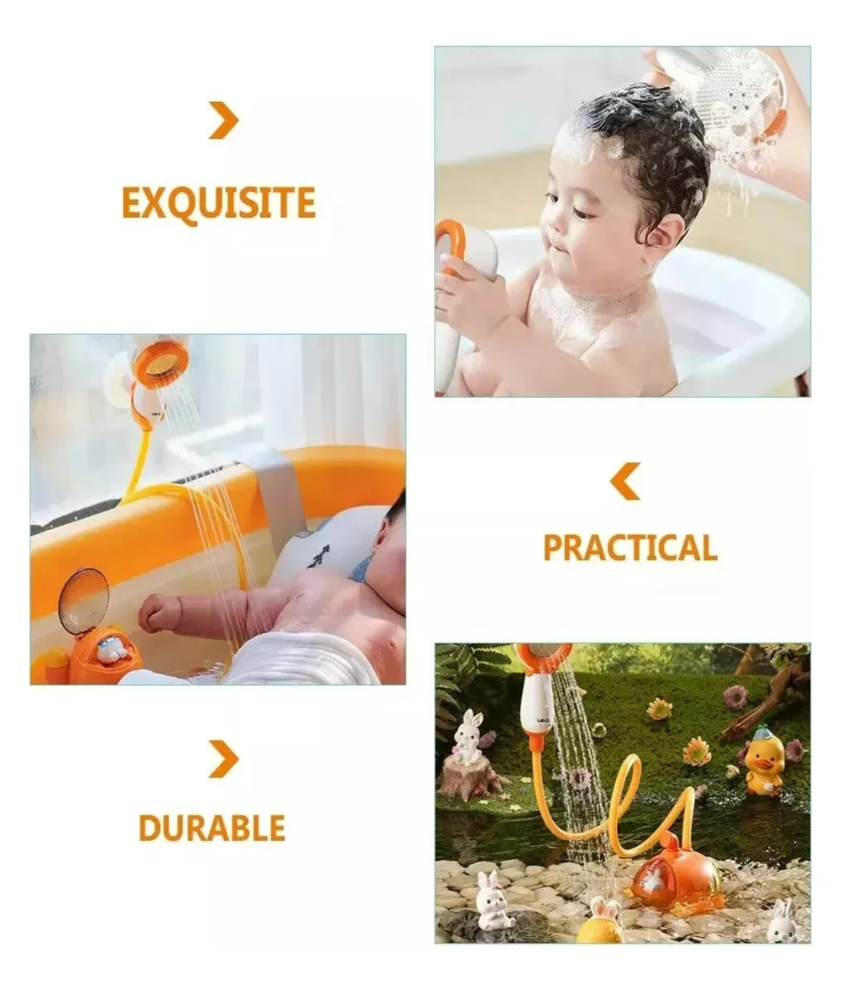 Juguete Regadera Baño Bebes Naranja