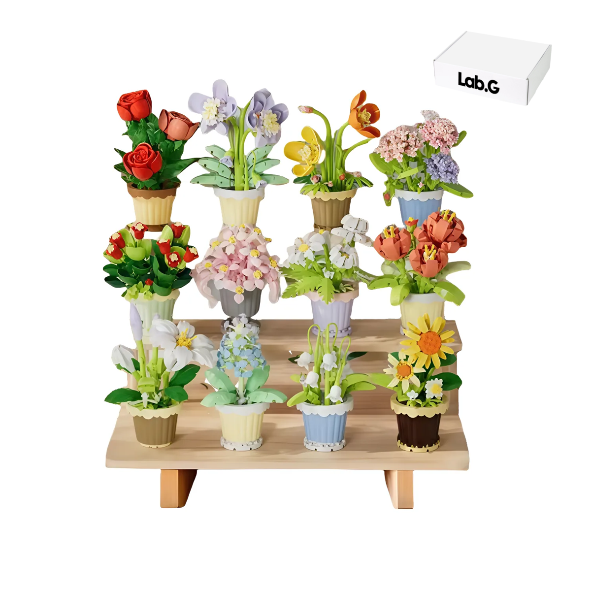Juguetes Bloques Flores 12pz Multicolor