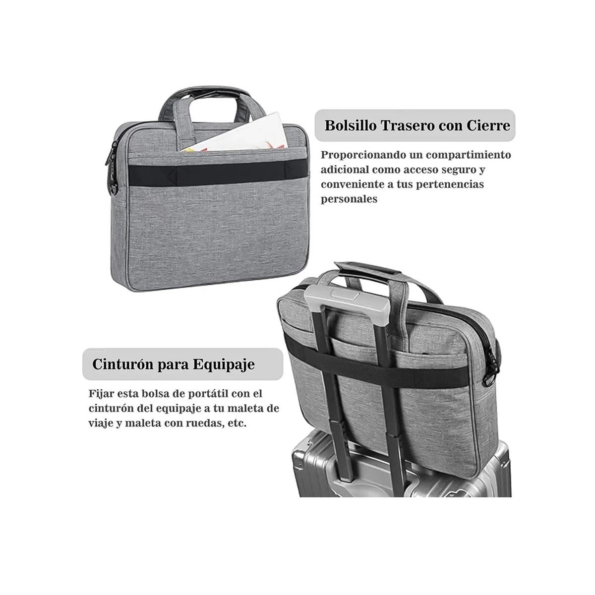 Maletín Portafolio Para Laptop De 15.6 In  gris
