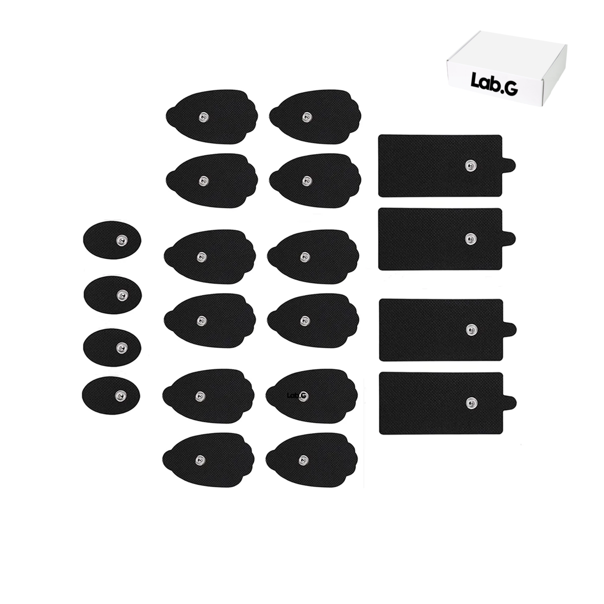 20x Electrodos Parches Para Electroestimulador Tens Ems Mass NEGRO
