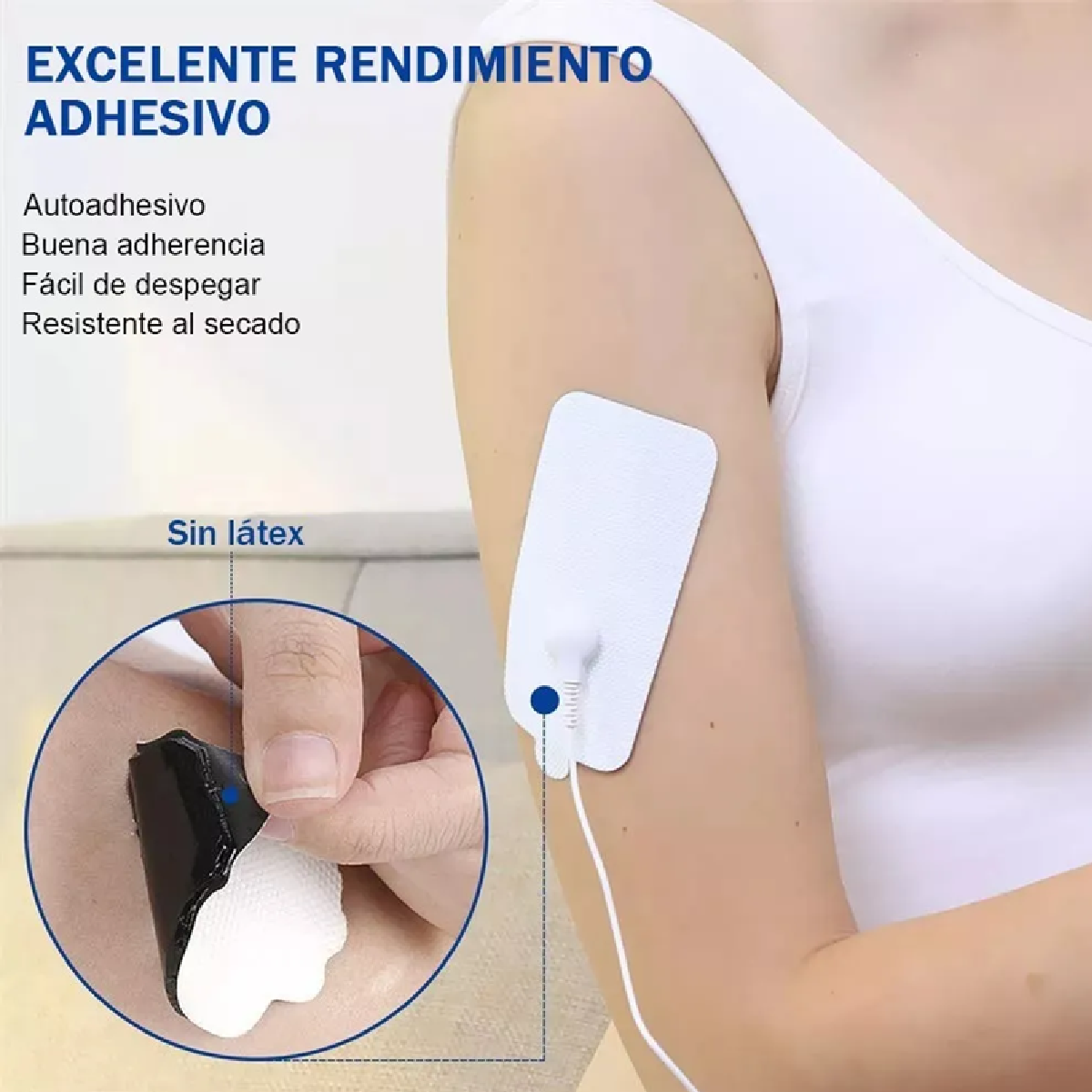 20x Electrodos Parches Para Electroestimulador Tens Ems Mass NEGRO