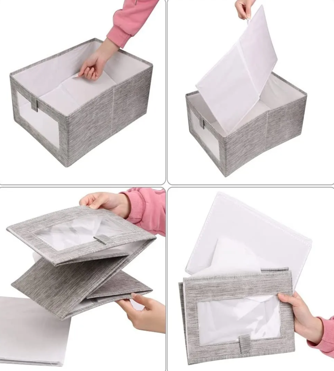 Set De Cajas Plegables Para Guardar Ropa, 4 Piezas Gris