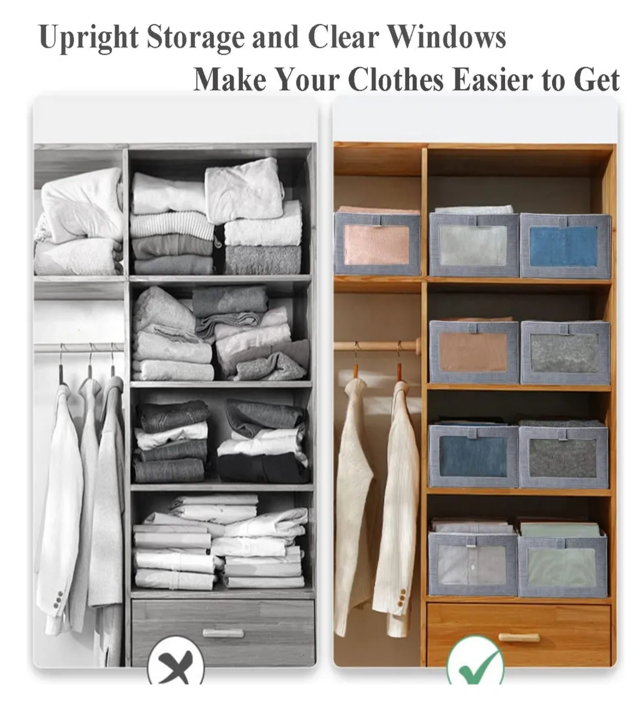 Set De Cajas Plegables Para Guardar Ropa, 4 Piezas Gris