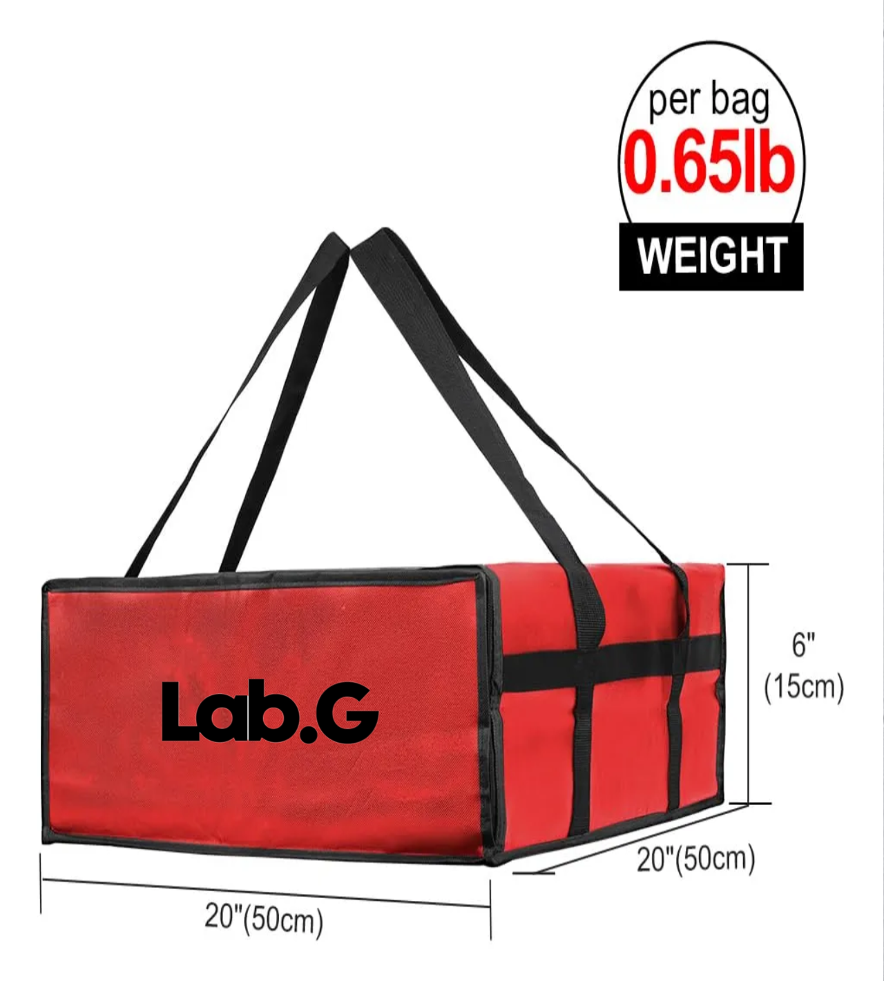 Bolsas De Pizza Para Entrega 50*50*15cm roja lineas negras