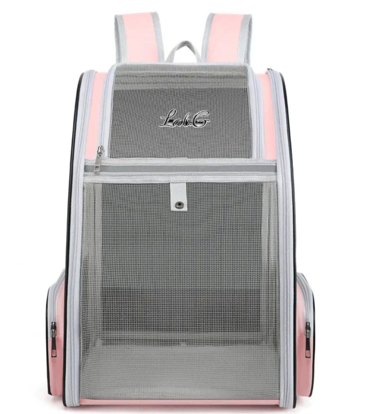 Mochila Transportadora Para Perros/gatos Plegable Gris Rosa