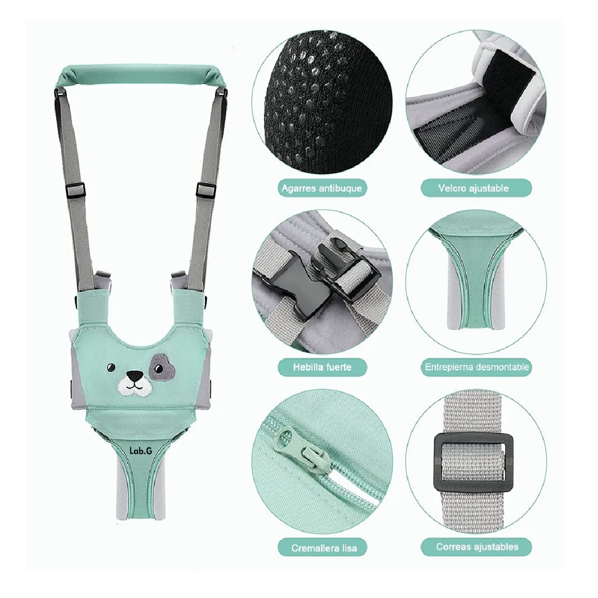 Arnés De Seguridad Para Bebés Para Aprender A Caminar Cachorro Verde