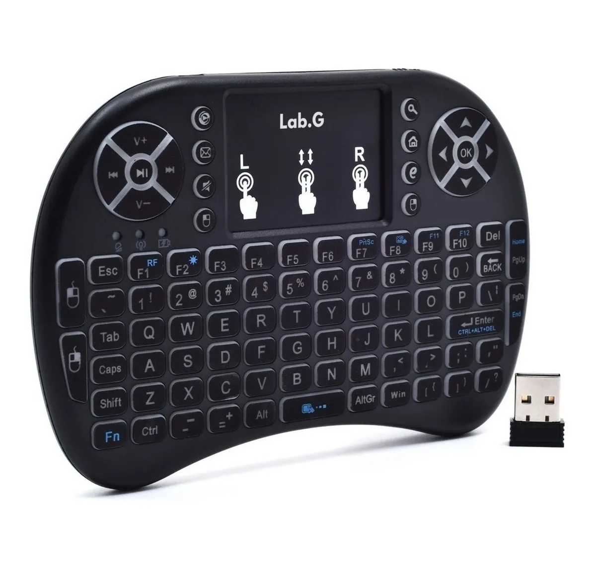 Mini Teclado Inalámbrico Touchpad para Celular Tv Pc en español Negro 