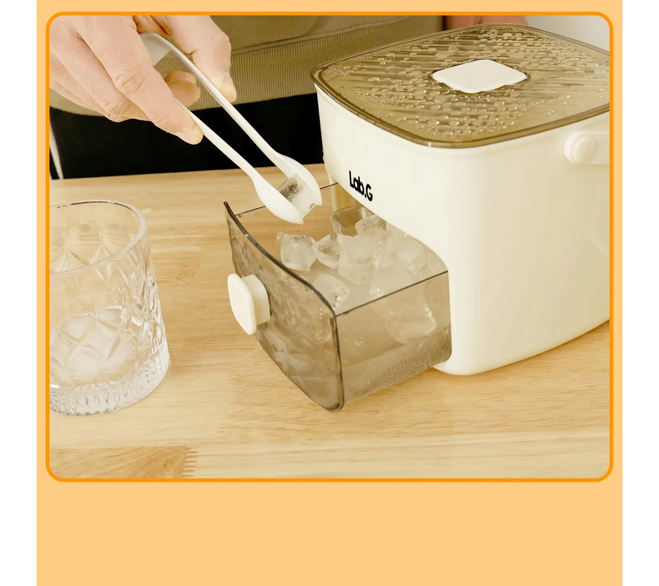 Cubo De Cubitos De Hielo De Doble Capa Con Clip Para Hielo Blanco