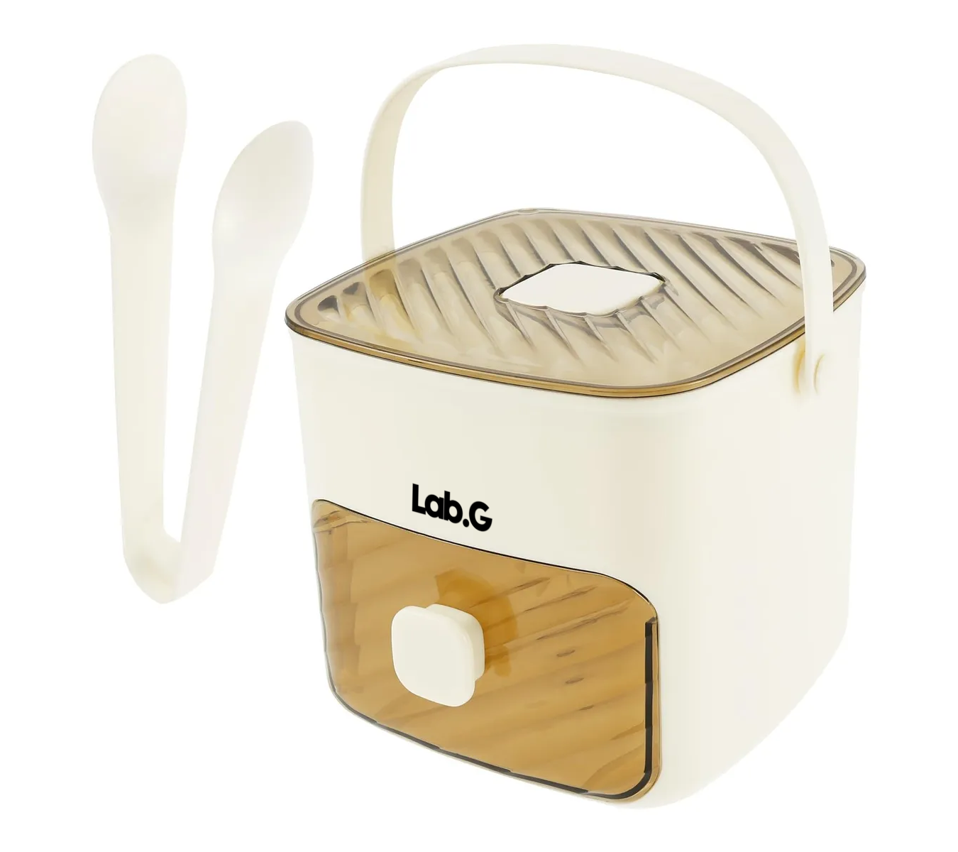 Cubo De Cubitos De Hielo De Doble Capa Con Clip Para Hielo Blanco