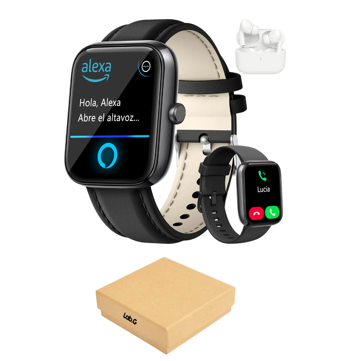 Reloj Smartwatch Reloj Inteligente Bluetooth Llamada Alexa negro