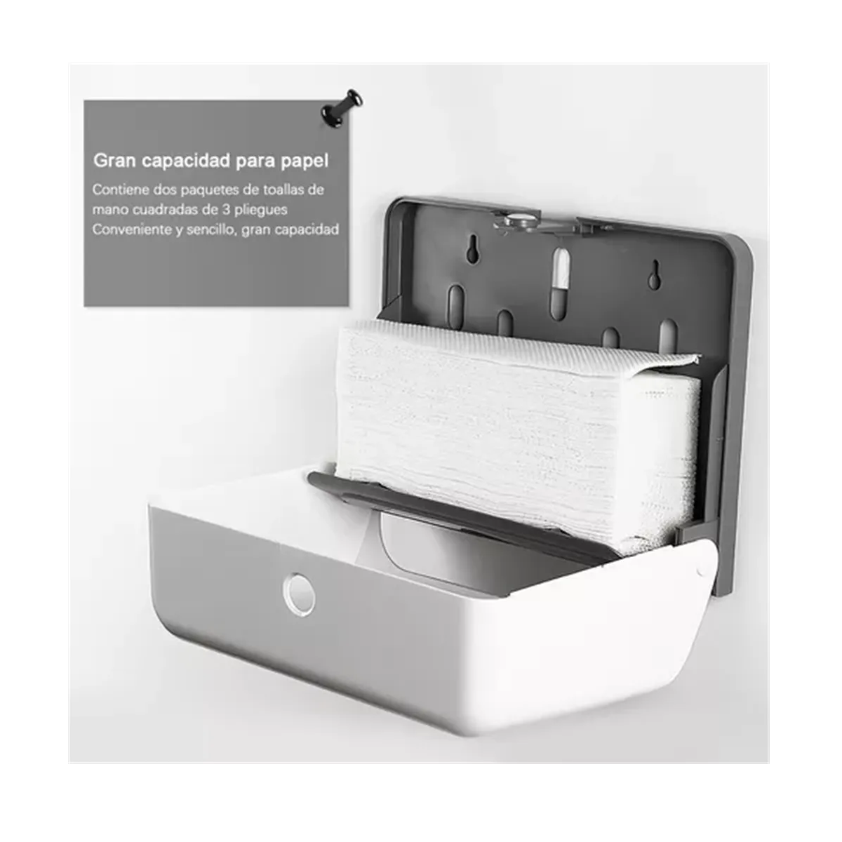 Dispensador De Papel Toallas Sanitas Para Cocina Y Baños Blanco 