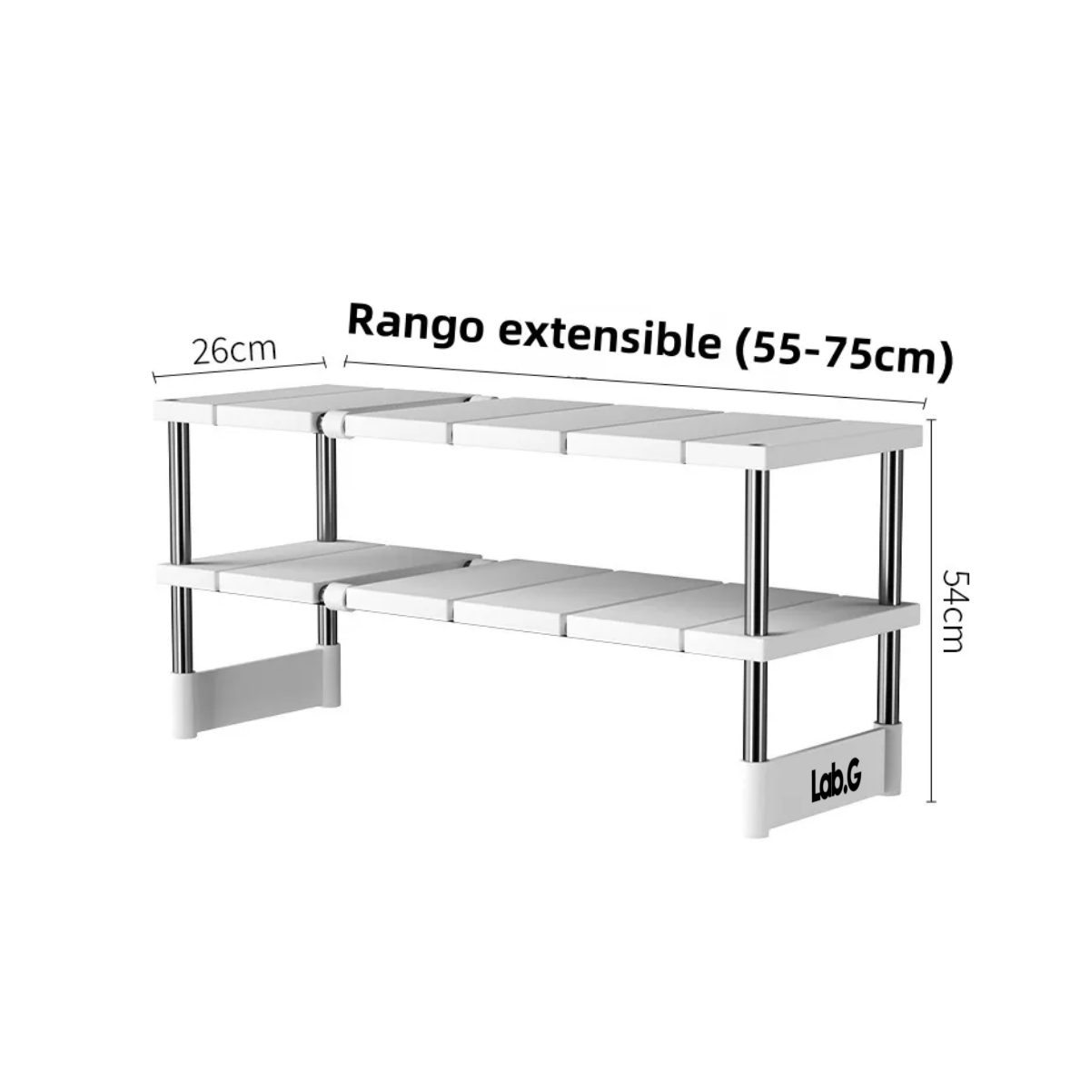 Retráctil Y Ajustable Organizador De Estante De Cocina Blanco 