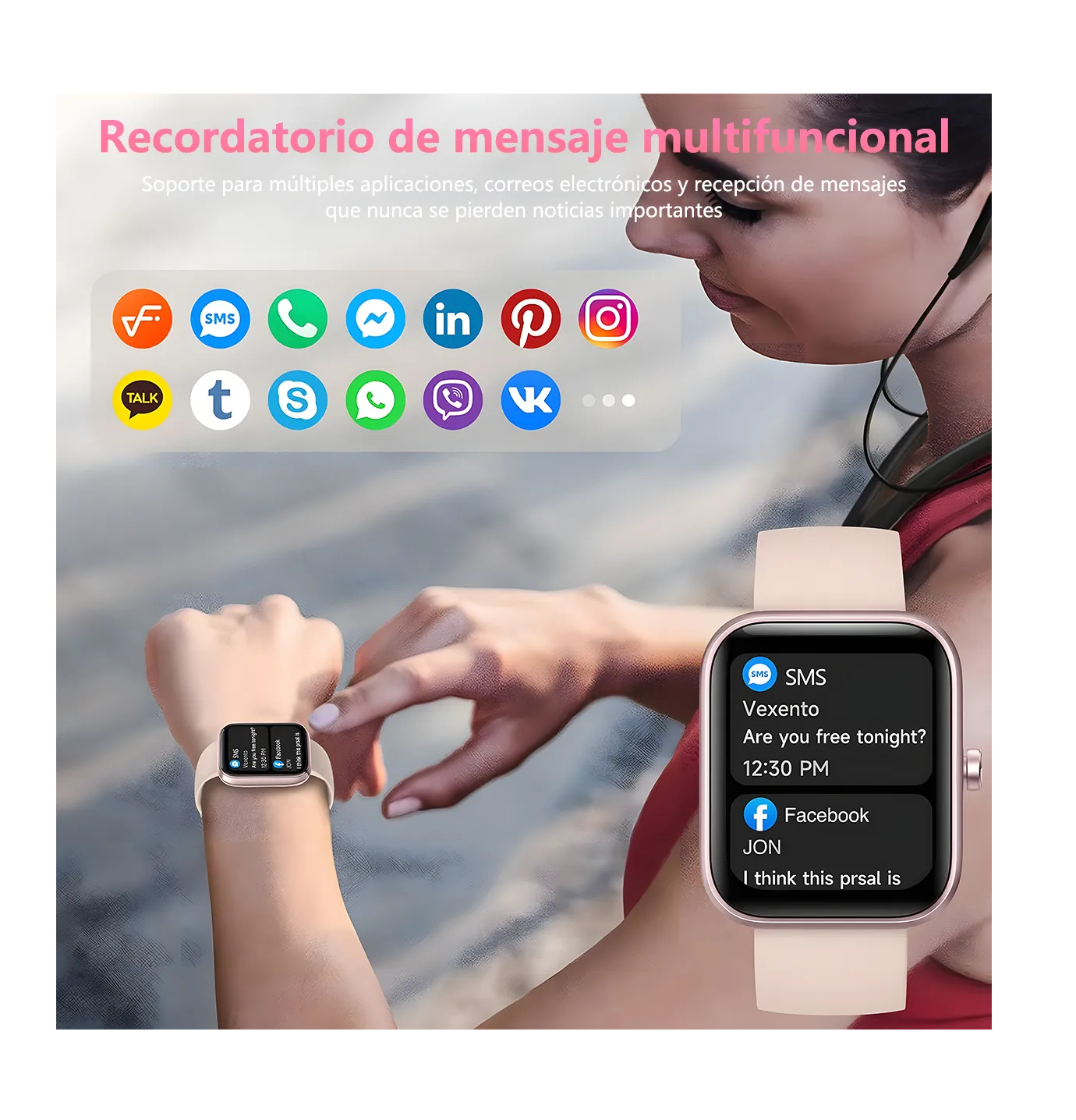 Reloj Smartwatch Reloj Inteligente Bluetooth Llamada Alexa Rosa