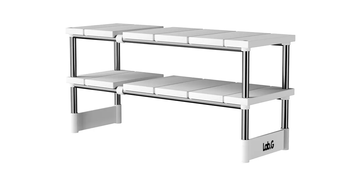 Retráctil Y Ajustable Organizador De Estante De Cocina Blanco 
