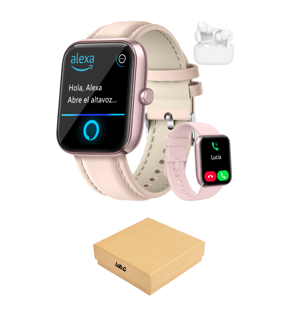 Reloj Smartwatch Reloj Inteligente Bluetooth Llamada Alexa Rosa
