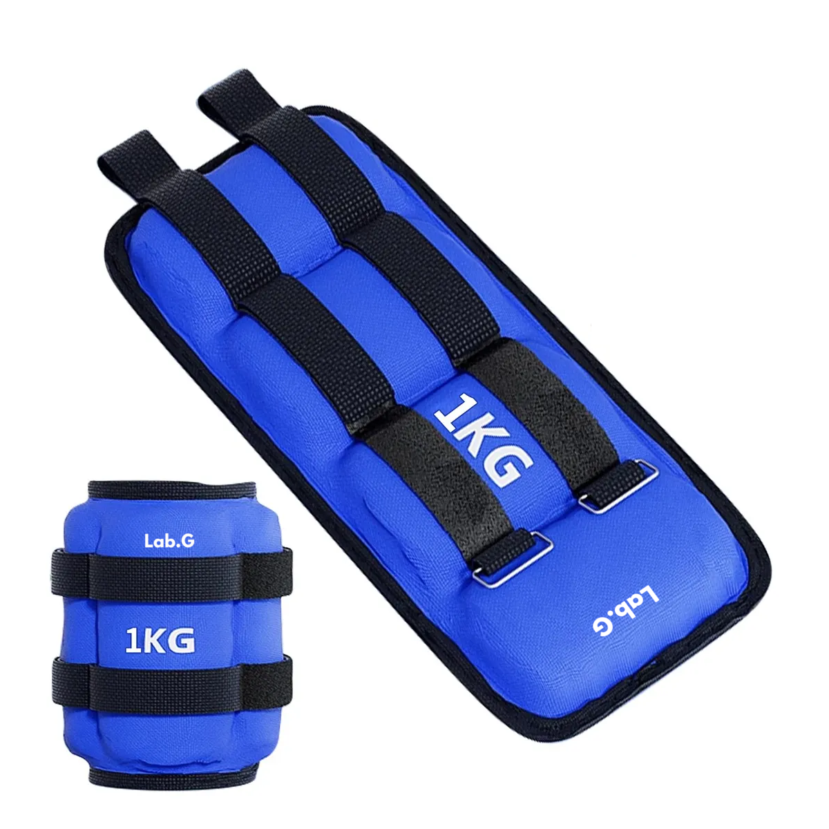 2pc Pesas Fitness Par De Polainas 1kg Cada Una Para Tobillos Azul Negro 