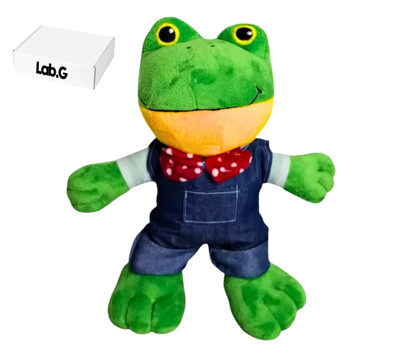 Peluche Rana Rene 30cm Verde Overol Azul 