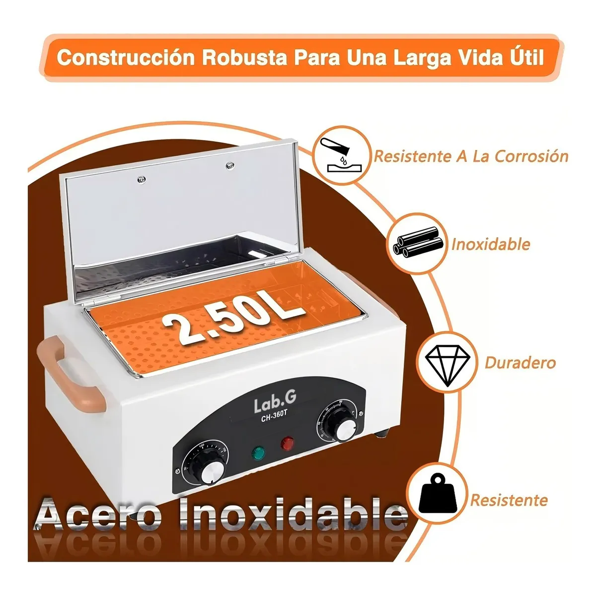 Esterilizador De Herramientas De Manicura Autoclave 1.5 L Blanco