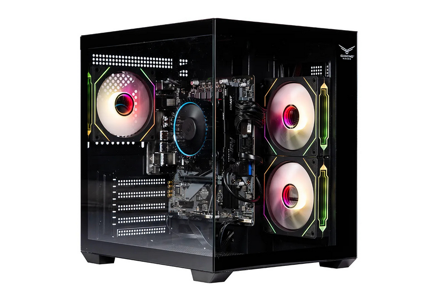 Gabinete Naceb NA-0636N, Mini-Tower, Micro-ATX/Mini-ITX, USB 2.0, sin Fuente, 3 Ventiladores Instalados, Negro. 
