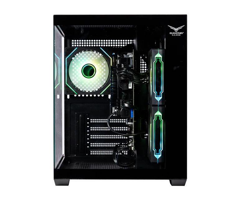 Gabinete Naceb NA-0636N, Mini-Tower, Micro-ATX/Mini-ITX, USB 2.0, sin Fuente, 3 Ventiladores Instalados, Negro. 
