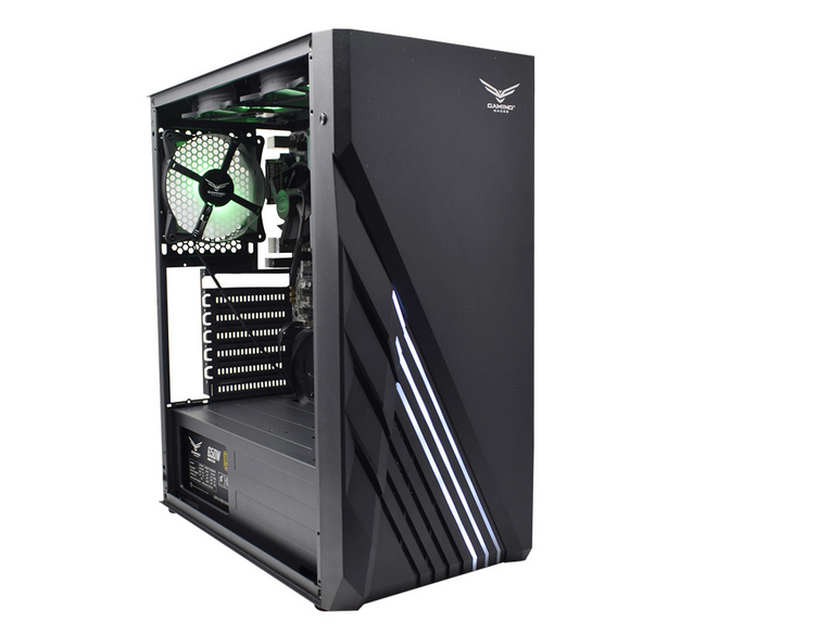 Gabinete Naceb Zion, Midi-Tower, ATX/Micro-ATX/Mini-ITX, USB 2.0/3.0, sin Fuente, 3 Ventiladores Instalados, Negro. 