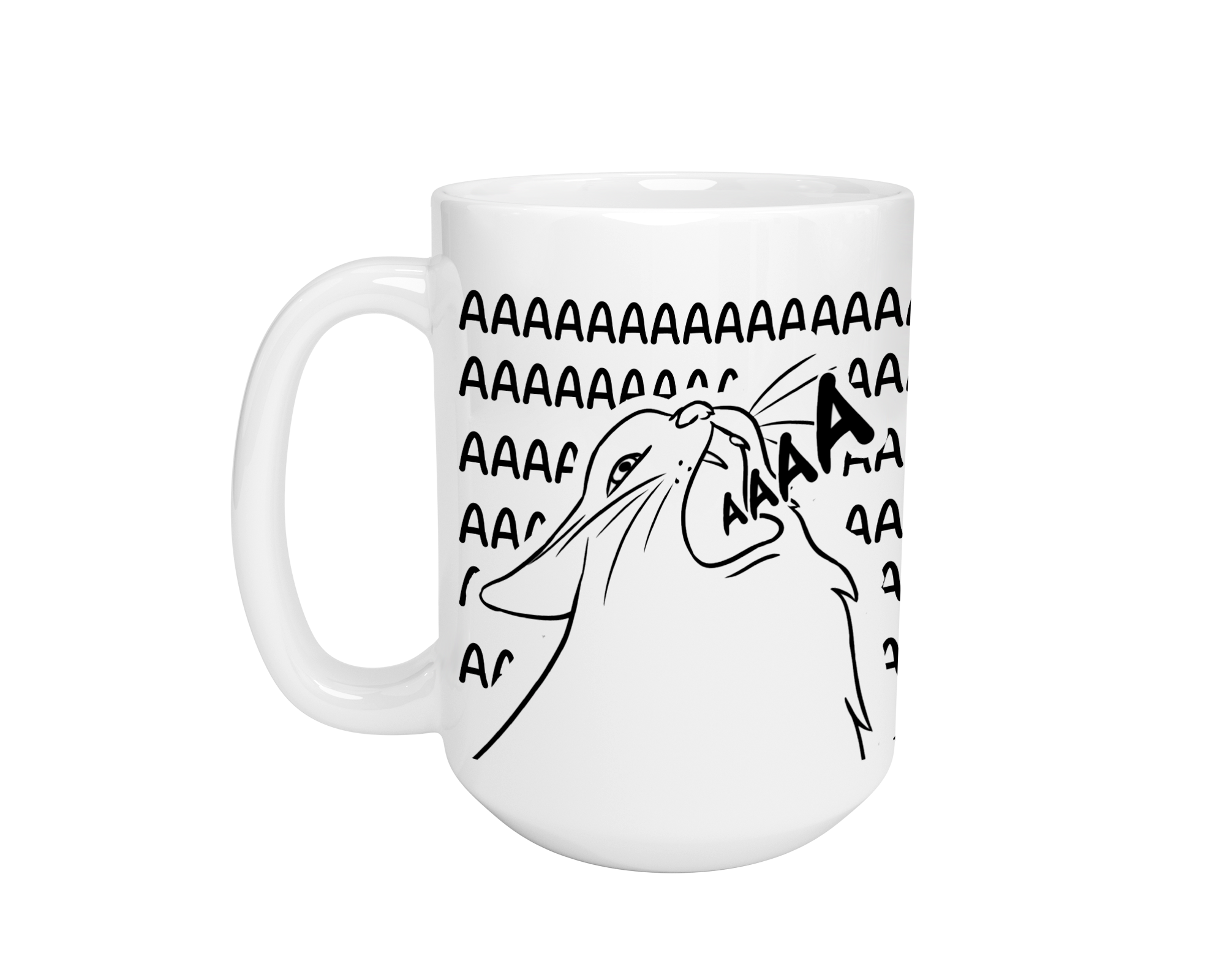Taza Cerámica Aaaaaaaaaaa gato gritando I divertida | meme gato | regalo sorpresa | diseño único | Blanca 15 oz | 