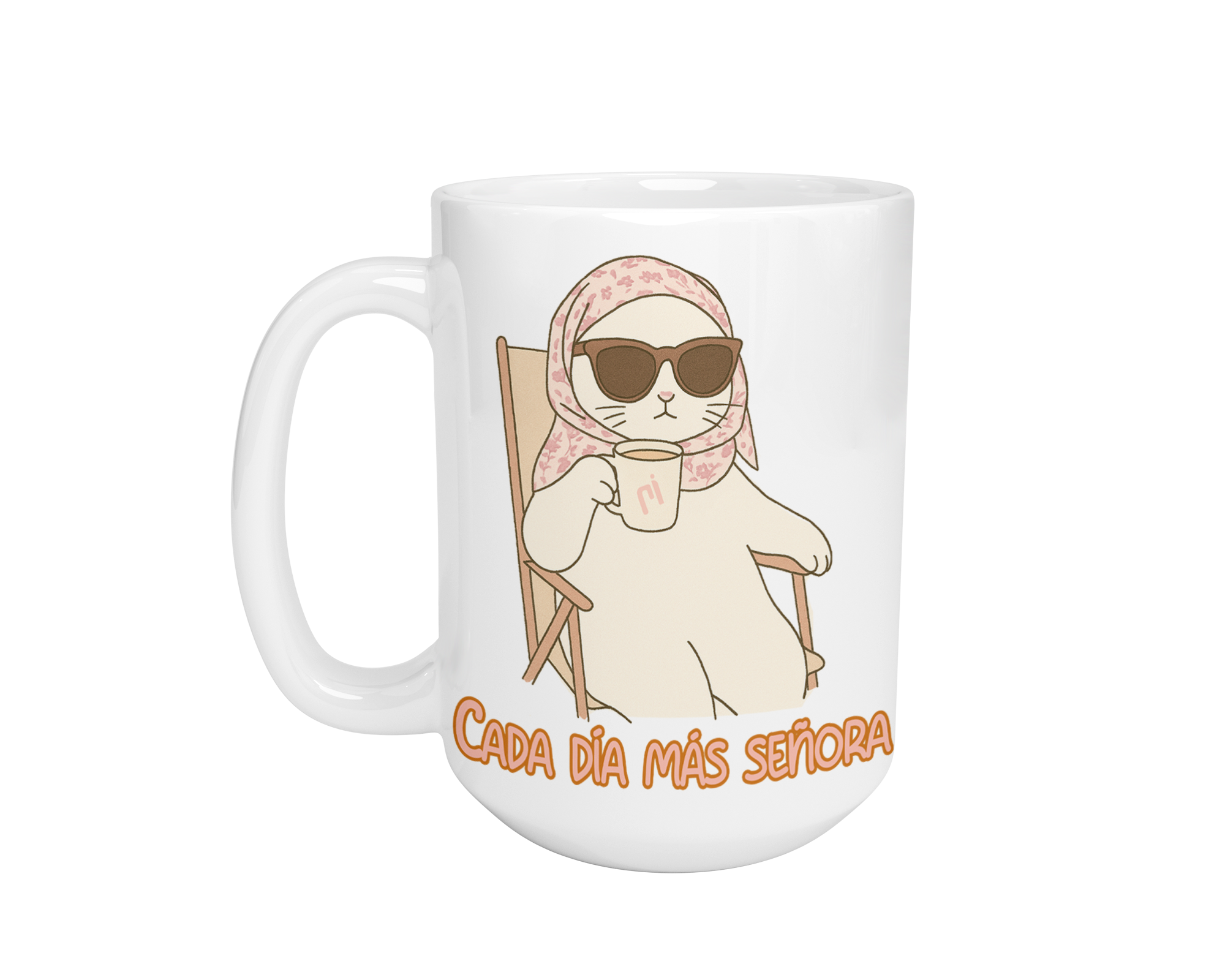 Taza Cerámica Cada Día más Señora I frase divertida | meme gato | regalo sorpresa | diseño único | Blanca 15 oz | 
