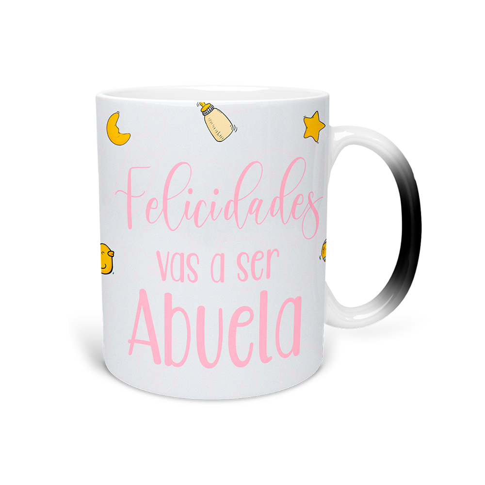 Taza Mágica Felicidades! Vas a ser Abuela | reveleación abuela | regalo sorpresa | diseño único | negra 11 oz |