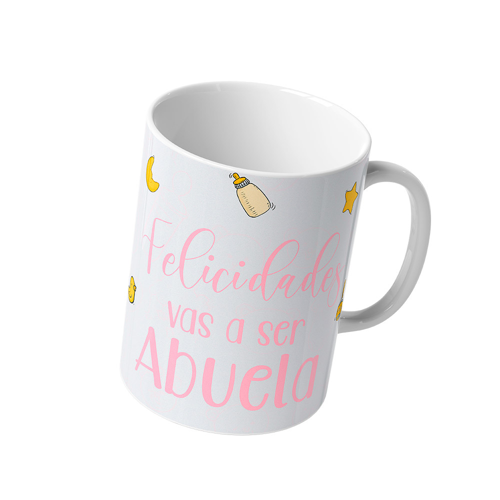 Taza Cerámica Felicidades! Vas a ser Abuela | revelación abuela | regalo sorpresa | diseño único | Blanca 11 oz 
