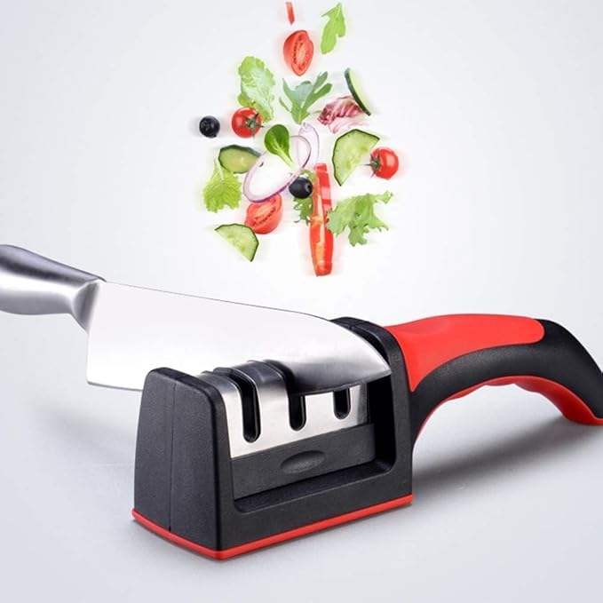 Afilador Manual 3 en 1 para Cuchillos – Reparación, Afilado y Pulido, Ideal Acero Inoxidable y Otros Materiales
