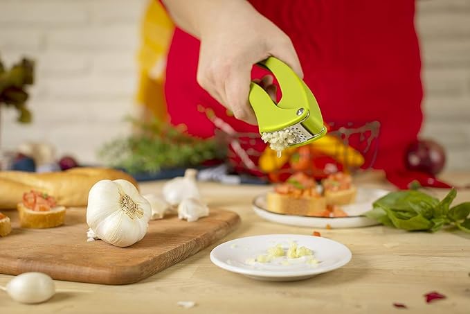 Prensa de Ajo Manual de Plástico – Trituradora y Picadora Fácil de Usar y Limpiar para Cocina y Hogar