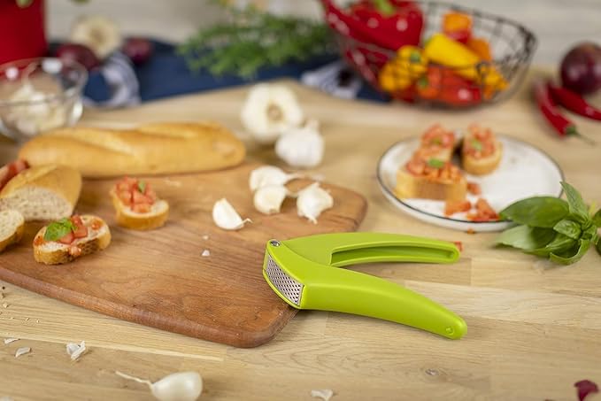Prensa de Ajo Manual de Plástico – Trituradora y Picadora Fácil de Usar y Limpiar para Cocina y Hogar