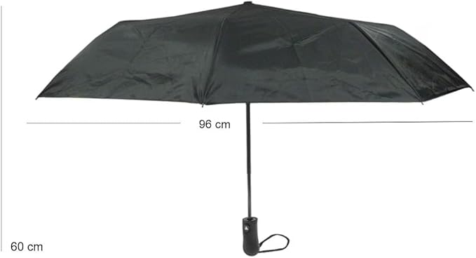 Paraguas automático retráctil de bolsillo, doble capa, resistente al viento, anti UV, color negro – Genérico.