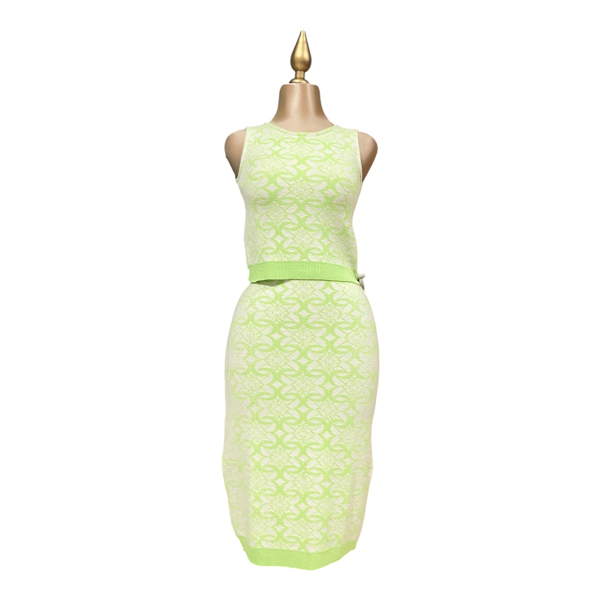 Conjunto Blusa/Falda Lápiz Color Verde Neón OM