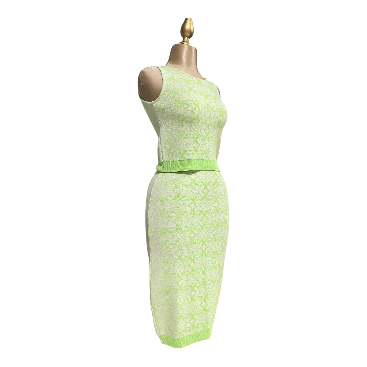 Conjunto Blusa/Falda Lápiz Color Verde Neón OM