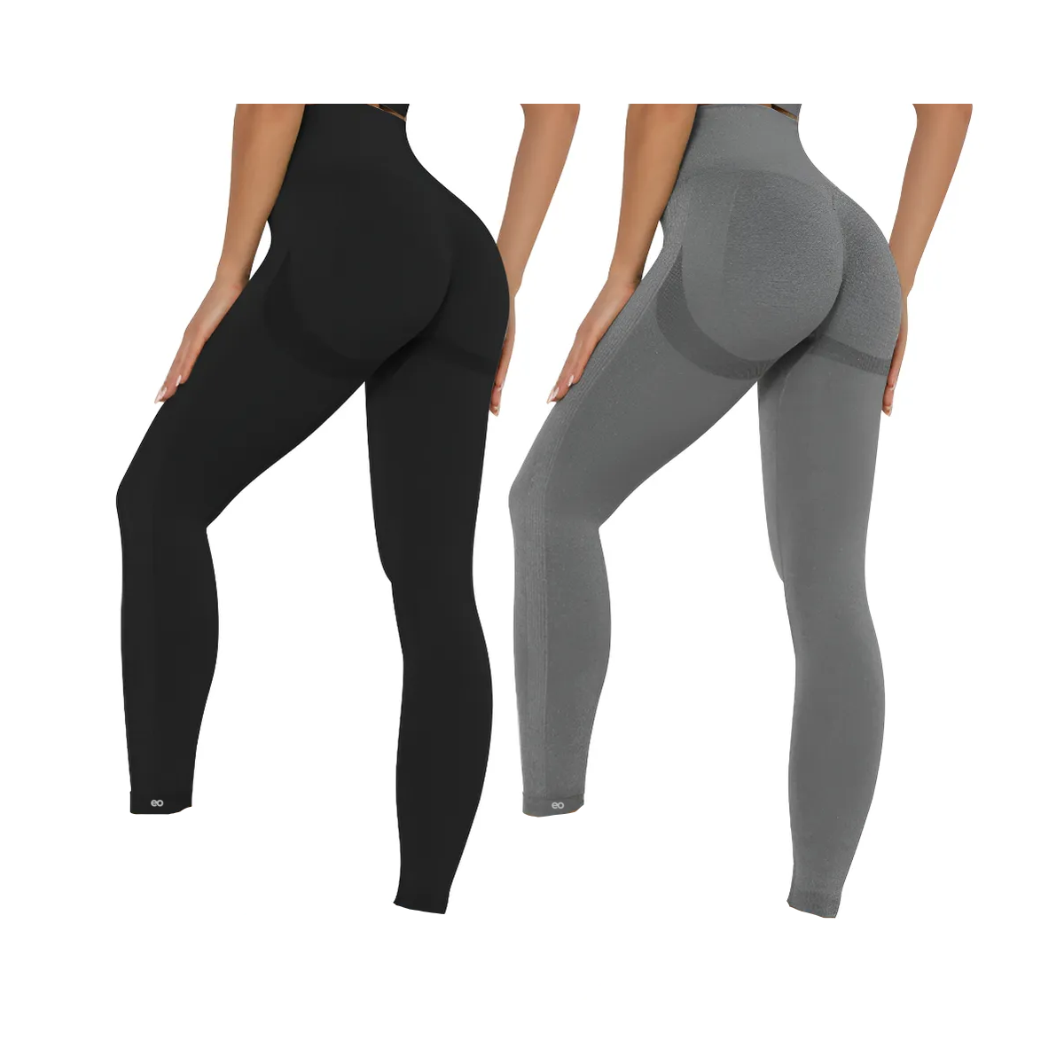 2pzs Leggins Deportivos Anticelulitis Efecto Levanta Gluteos Negro Gris Talla M