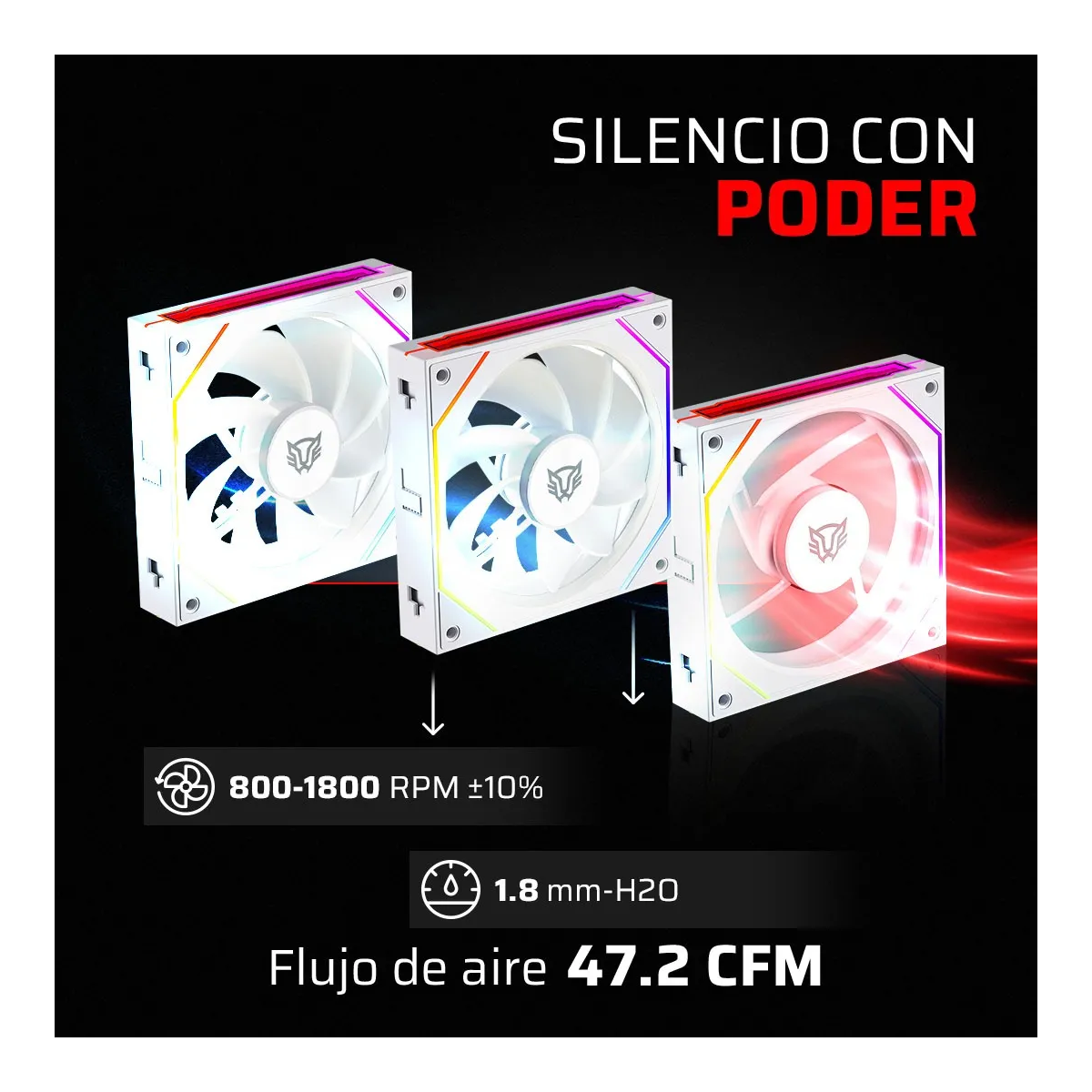 Kit 3 Ventiladores Magenticos Para Pc Negro