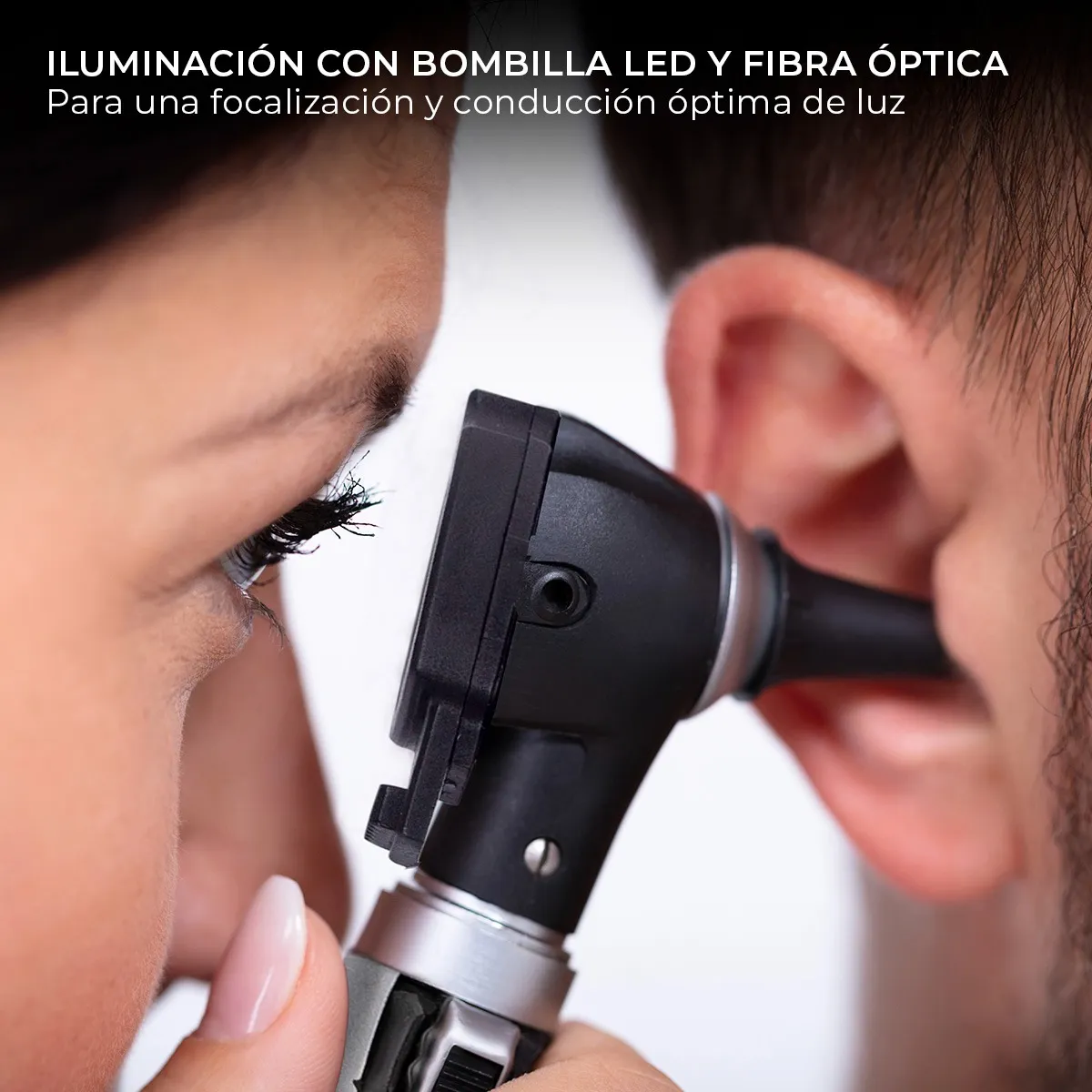 Otoscopio Medico Luz Led Estudiante Diagnostico Y Accesorios Rojo