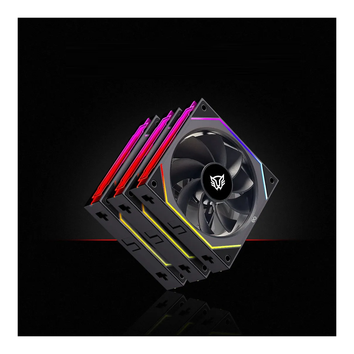 Kit 3 Ventiladores Magenticos Para Pc Negro