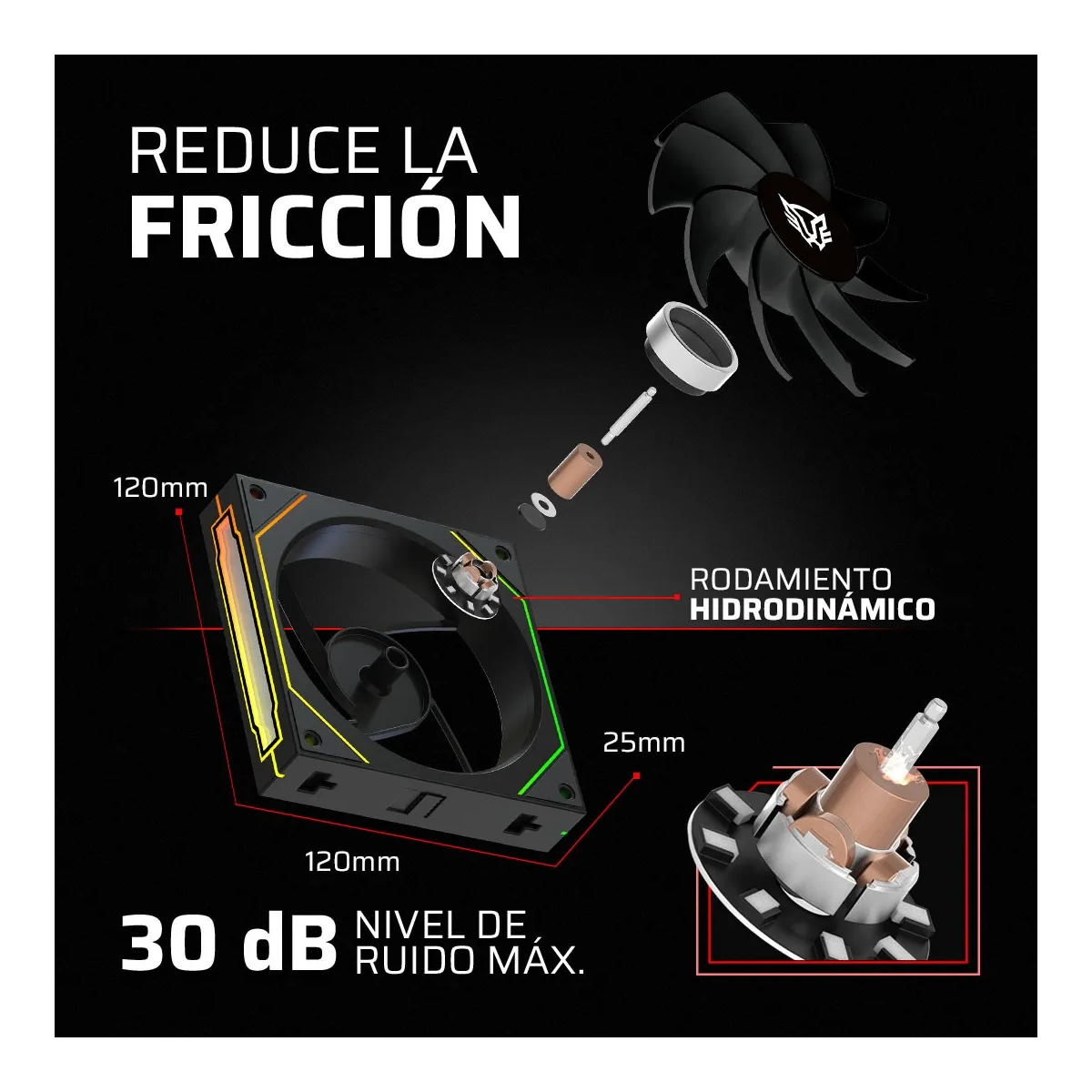 Kit 3 Ventiladores Magenticos Para Pc Negro
