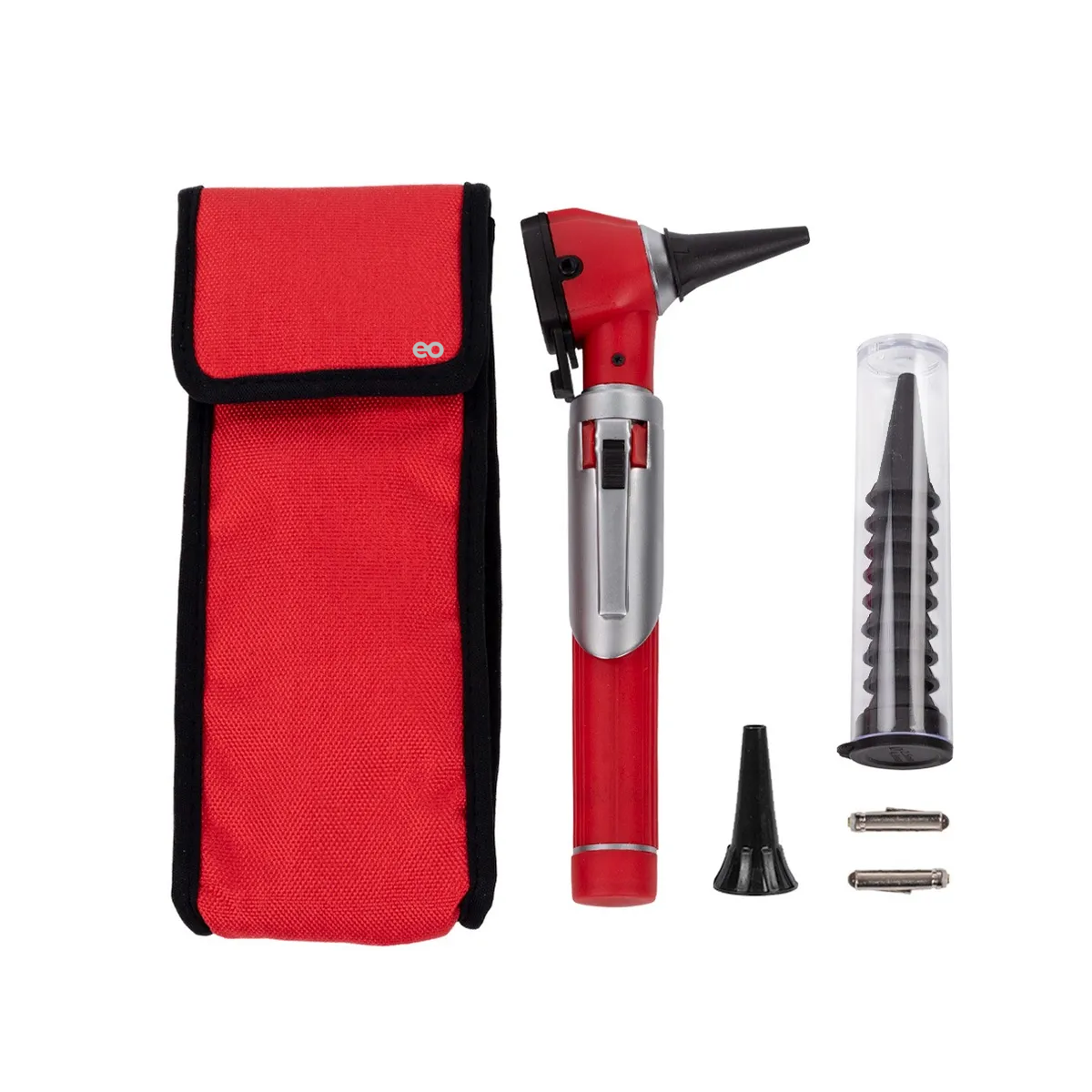 Otoscopio Medico Luz Led Estudiante Diagnostico Y Accesorios Rojo