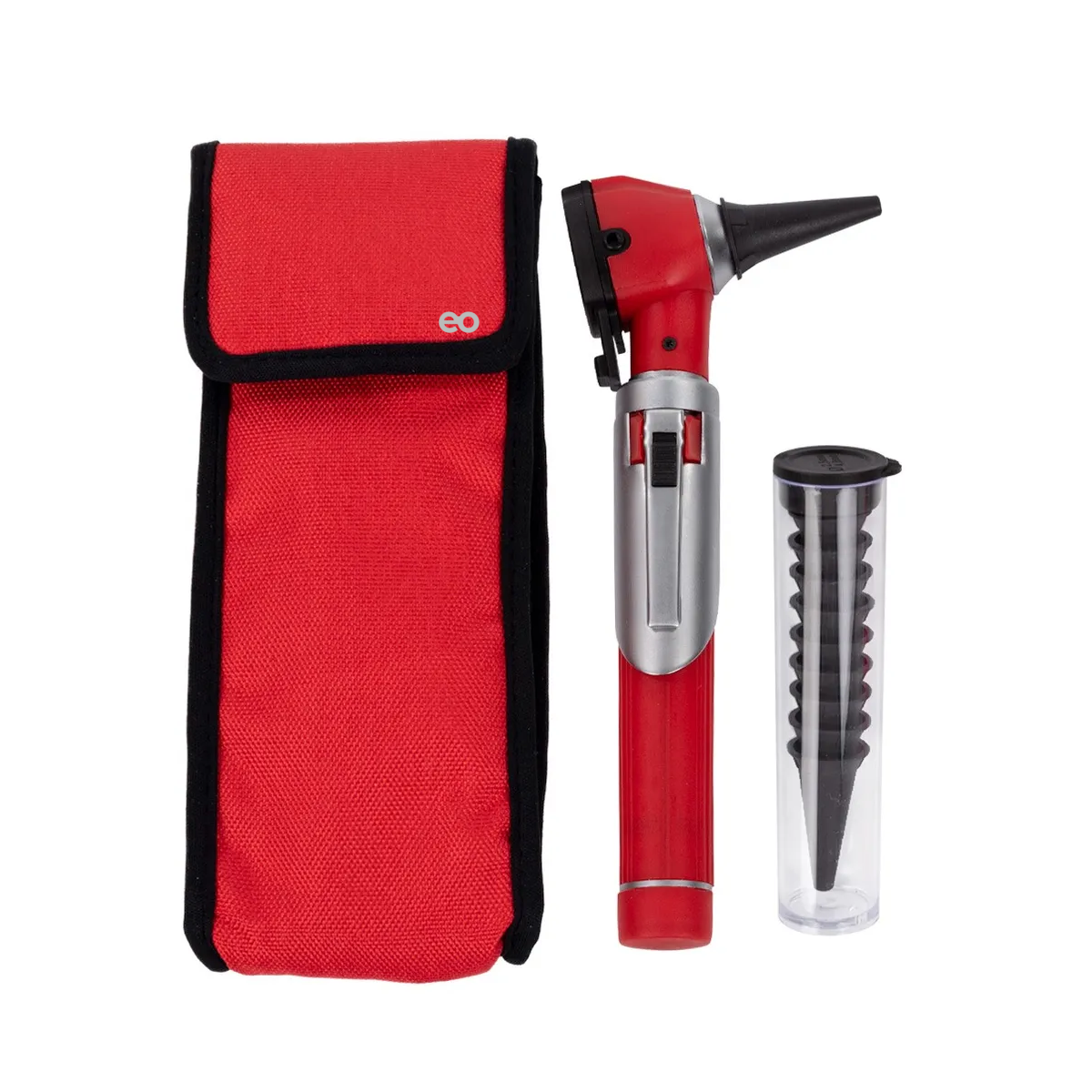 Otoscopio Medico Luz Led Estudiante Diagnostico Y Accesorios Rojo