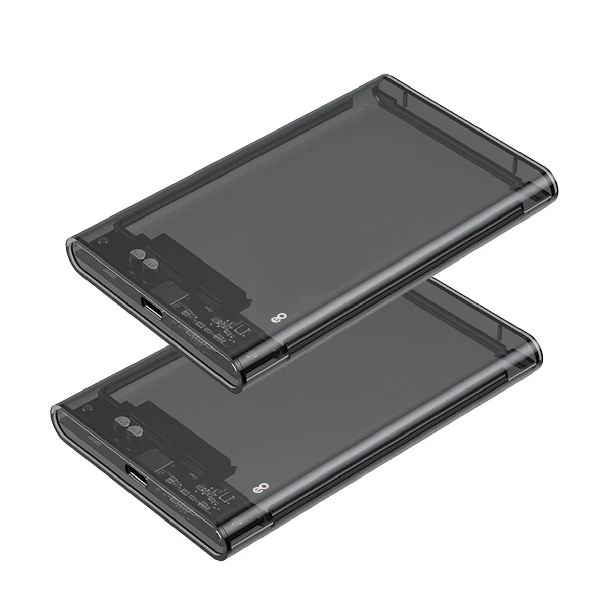 2pzs Case Para Disco Duro 2.5 Sata Usb 3.1 Carcasa Hdd/ssd Gris Oscuro