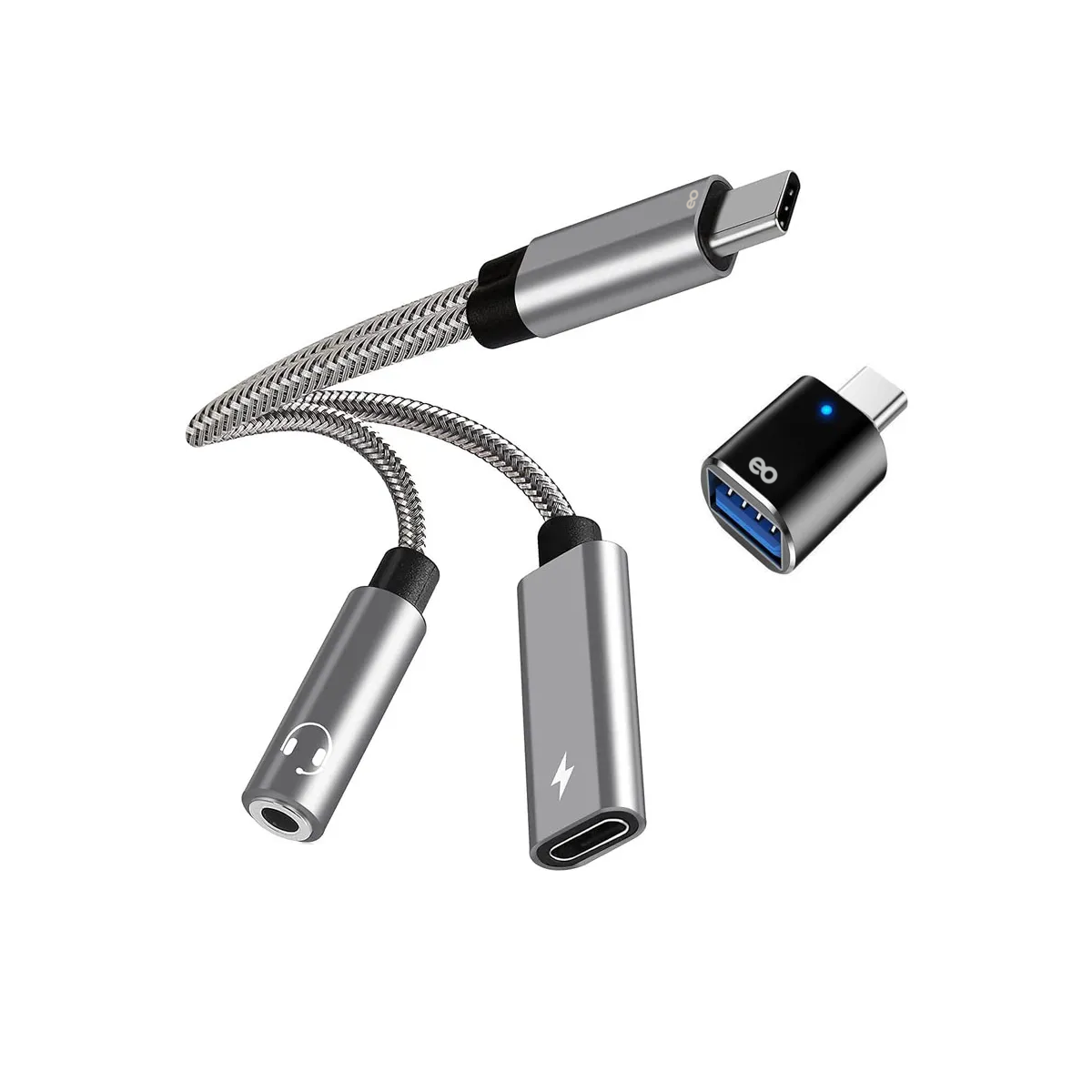 Adaptador USB C a Jack 3.5 mm Con Adaptador De Carga PD De 25 W
