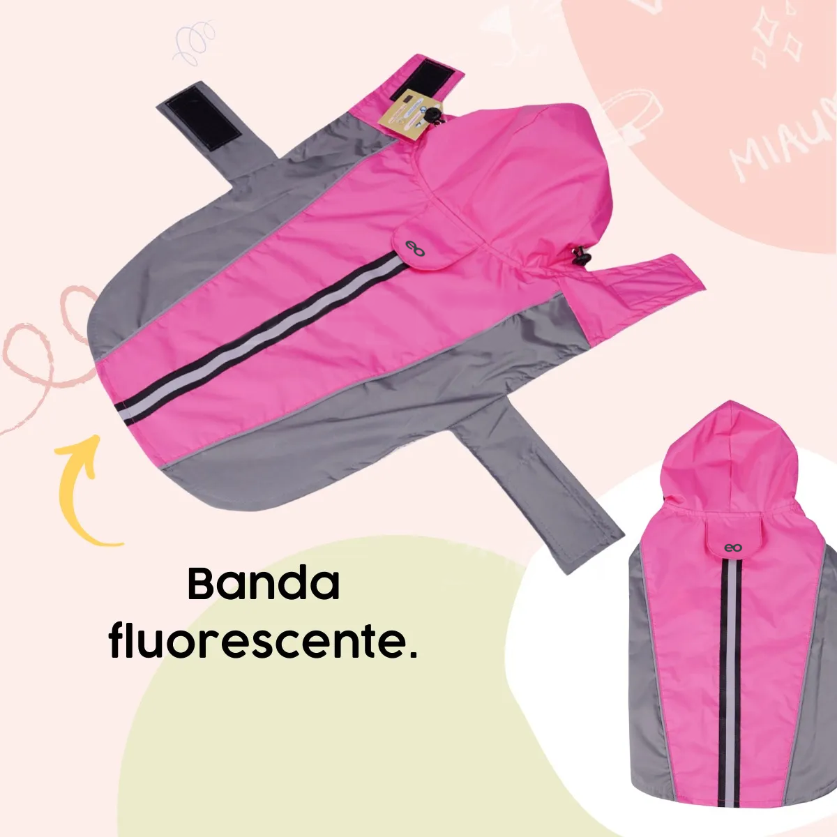 Impermeable Para Gato Perro Ropa De Lluvia Talla CH - Rosa