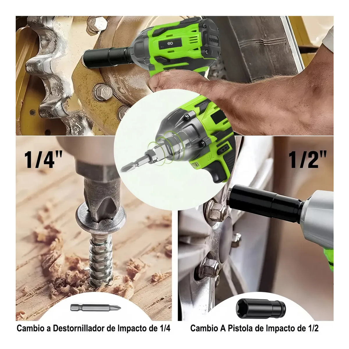 Juego Herramientas Profesionales y Hogar Pistola Eléctrica Atornillador Mecánico para Taller y Uso Doméstico