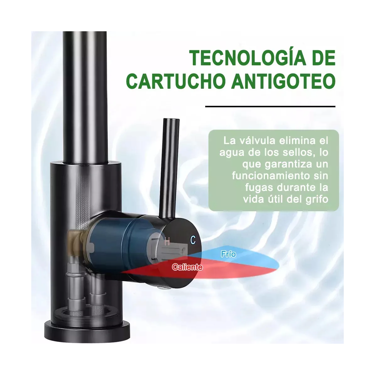 Llave Mezcladora Para Fregadero Llave De Agua Cocina 4 en 1 Color Negro-1