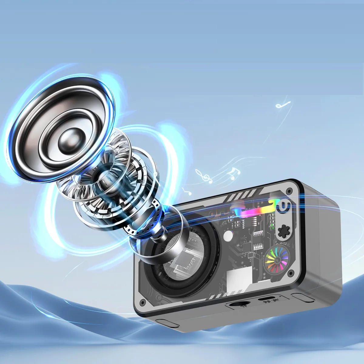 Bocina Led Bluetooth Rgb Multifunción
