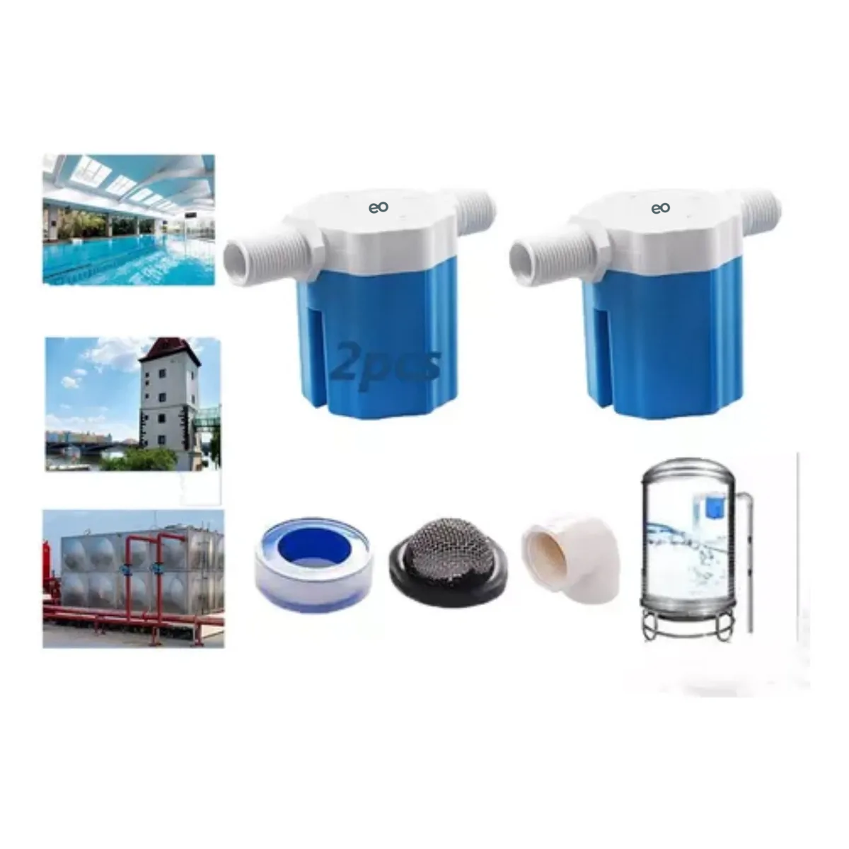 2pcs Flotador De Válvula De Control De Nivel De Agua