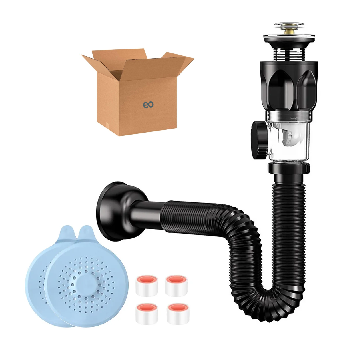 Kit de desagüe flexible para lavabo de baño 450-850 mm